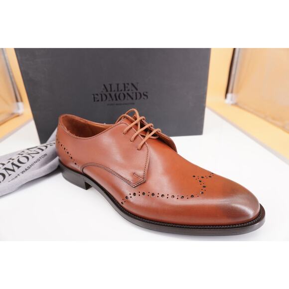 Allen Edmonds Lucca Toe Derby Oxford Men Shoes Size 9 Brown New $395 main image 4